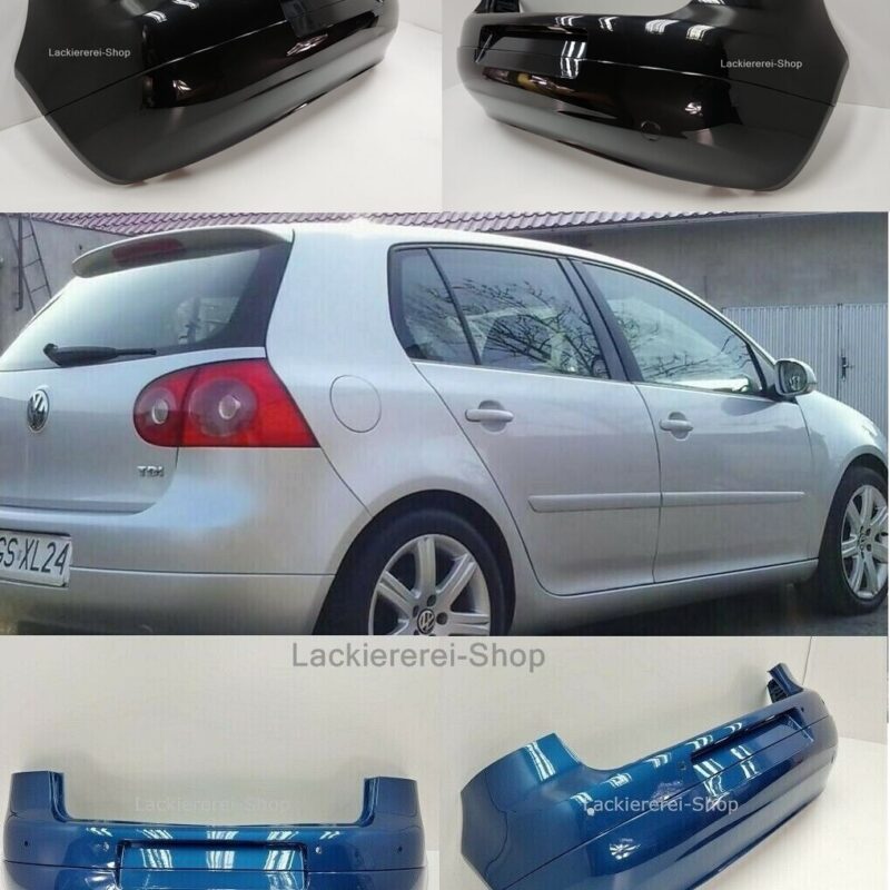 STOßSTANGE HINTEN MIT SPOILER KOMPLETT LACKIERT IN WUNSCHFARBE NEU für VW Golf V 2003-2008