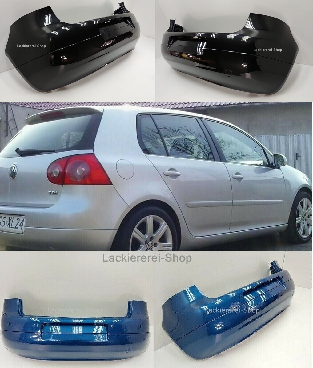 STOßSTANGE HINTEN MIT SPOILER KOMPLETT LACKIERT IN WUNSCHFARBE NEU für VW Golf V 2003-2008