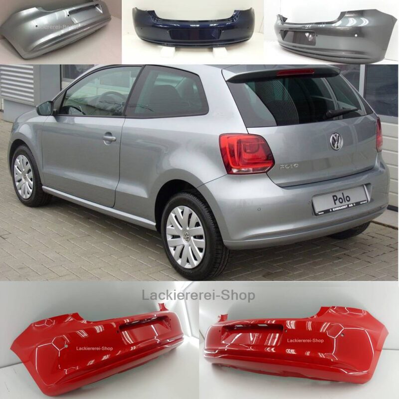 STOßSTANGE HINTEN LACKIERT IN WUNSCHFARBE NEU für VW Polo 6R 2009-2014 mit PDC