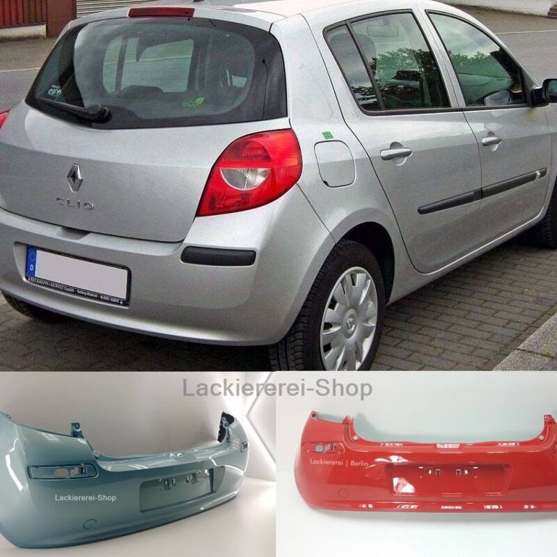 STOßSTANGE HINTEN LACKIERT IN WUNSCHFARBE NEU für Renault Clio 2005-2009
