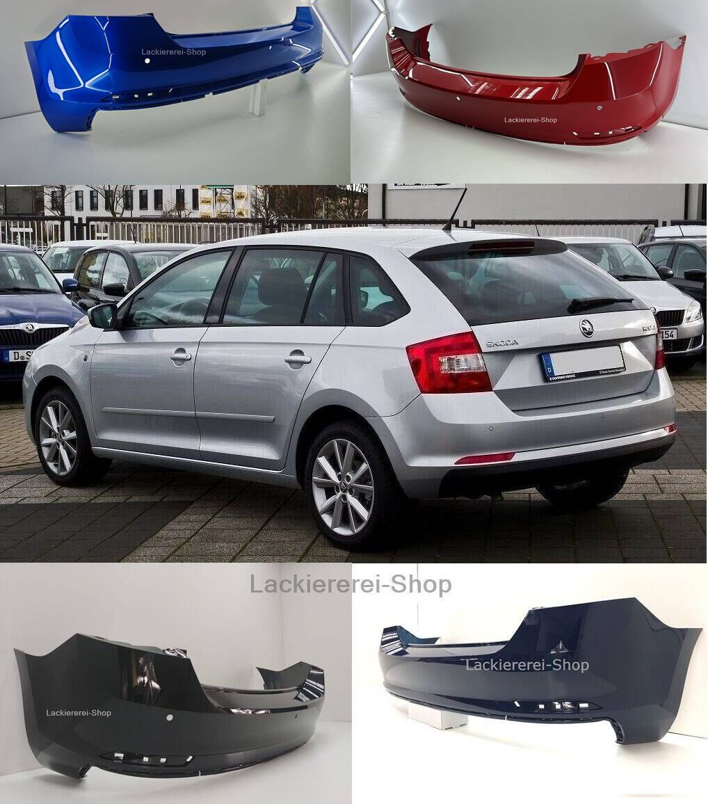 STOßSTANGE HINTEN LACKIERT IN WUNSCHFARBE NEU Skoda Rapid Spaceback ORIGINALTEIL
