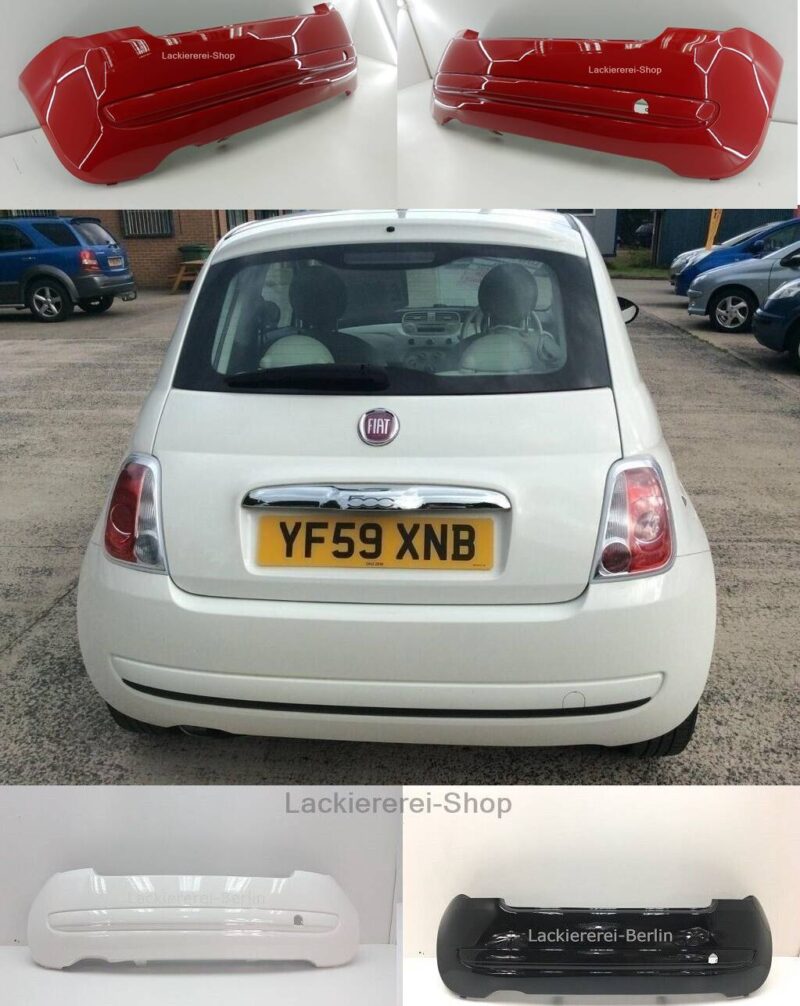 STOßSTANGE HINTEN LACKIERT IN WUNSCHFARBE NEU für Fiat 500 2007-2015 POP
