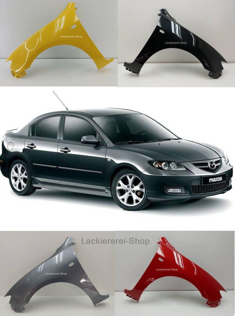 KOTFLÜGEL VORNE LACKIERT IN WUNSCHFARBE NEU für Mazda 3 2004-2009 Stufenheck