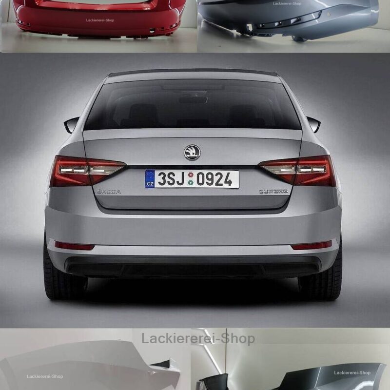 STOßSTANGE HINTEN LACKIERT IN WUNSCHFARBE NEU für Skoda Superb Limousine 2015-2023