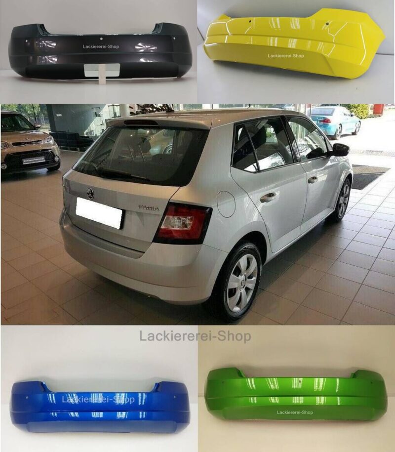 STOßSTANGE HINTEN LACKIERT IN WUNSCHFARBE NEU für Skoda Fabia NJ 2014-2018