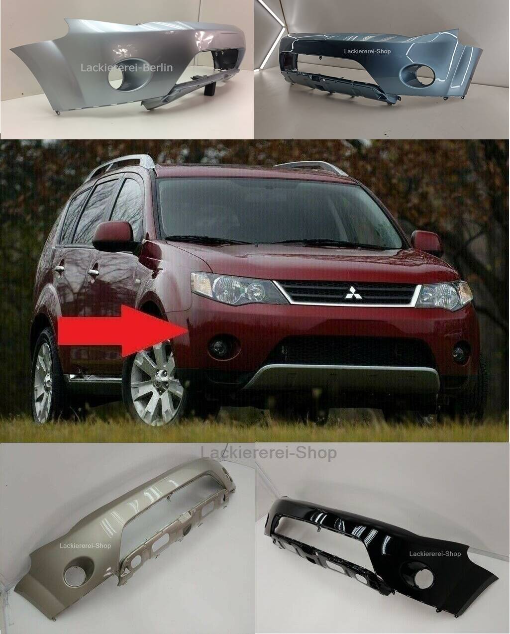 STOßSTANGE (Oberteil) VORNE LACKIERT IN WUNSCHFARBE NEU für Mitsubishi Outlander 2006-2010
