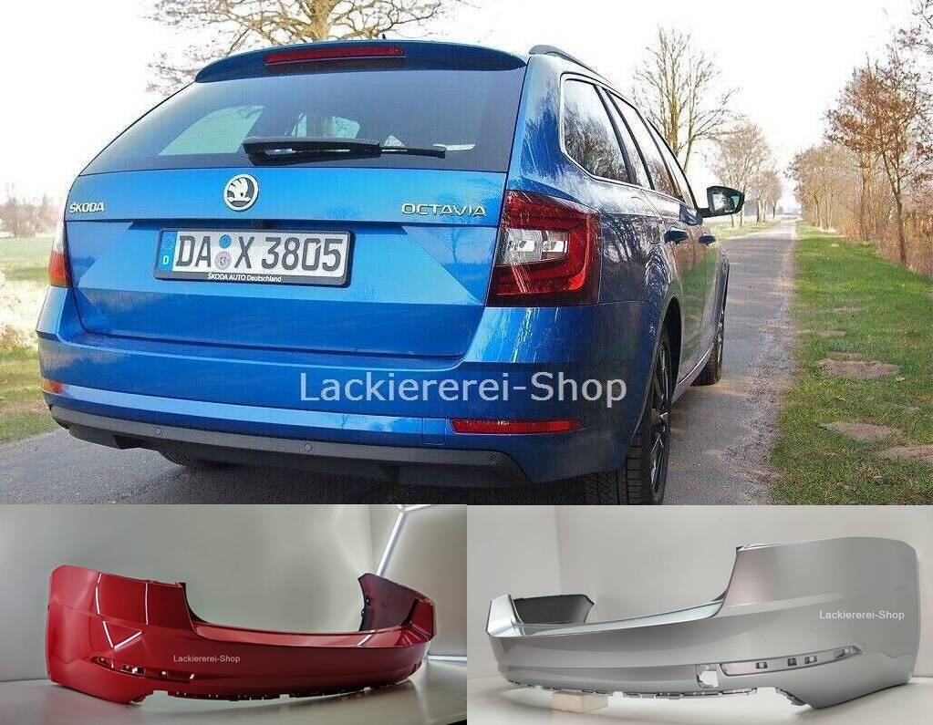 STOßSTANGE HINTEN LACKIERT IN WUNSCHFARBE NEU für Skoda Octavia 3 Kombi 2017-2020