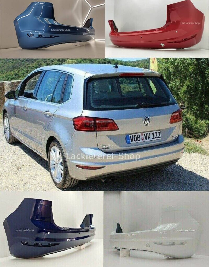 STOßSTANGE HINTEN LACKIERT IN WUNSCHFARBE NEU für VW Golf Sportsvan 2014-2017