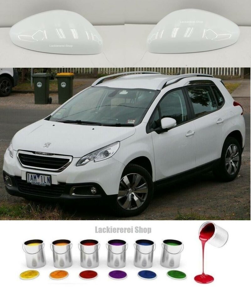 AUßENSPIEGEL KAPPE/GEHÄUSE LACKIERT IN WUNSCHFARBE NEU für Peugeot 2008