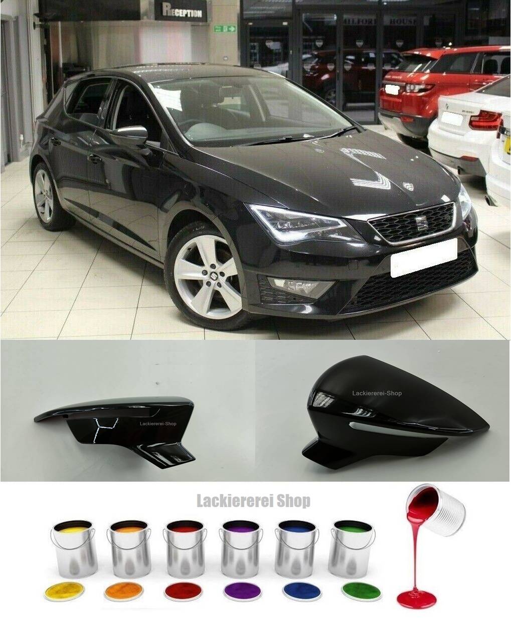 AUßENSPIEGEL KAPPE/GEHÄUSE LACKIERT IN WUNSCHFARBE für Seat Leon 2012-2020 NEU