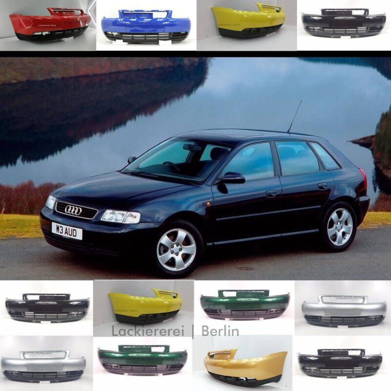 STOßSTANGE VORNE LACKIERT IN WUNSCHFARBE MIT SPOILER NEU für Audi A3 8L 1996-2000