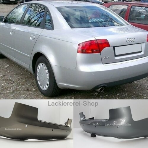 STOßSTANGE HINTEN LACKIERT IN WUNSCHFARBE NEU für Audi A4 B7 Limousine 2004-2007 mit PDC