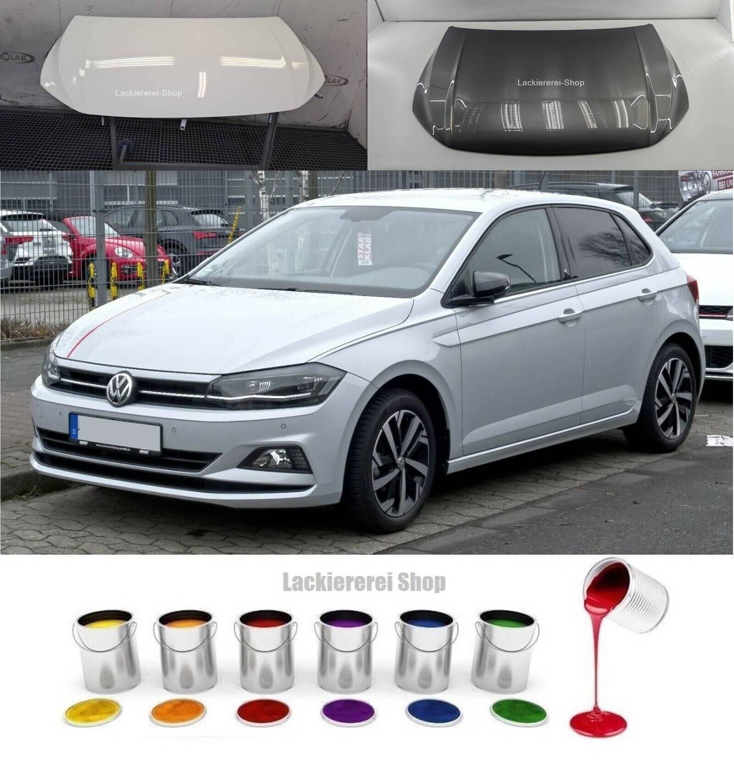 MOTORHAUBE LACKIERT IN WUNSCHFARBE NEU für VW Polo 2017-