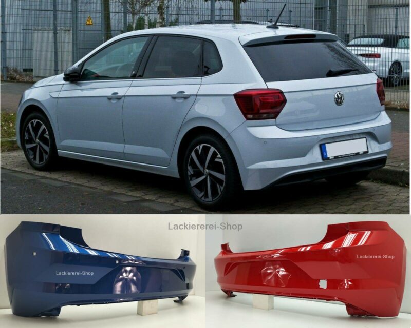 STOßSTANGE HINTEN LACKIERT IN WUNSCHFARBE NEU für VW Polo 2017-