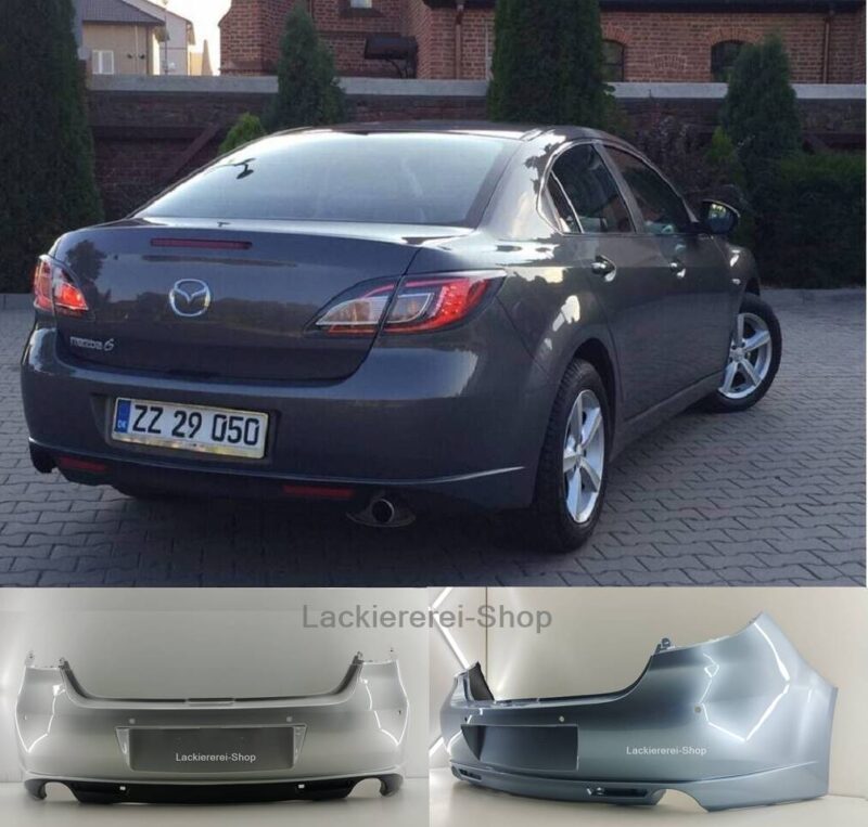 STOßSTANGE HINTEN LACKIERT IN WUNSCHFARBE NEU für Mazda 6 2007-2010 mit PDC
