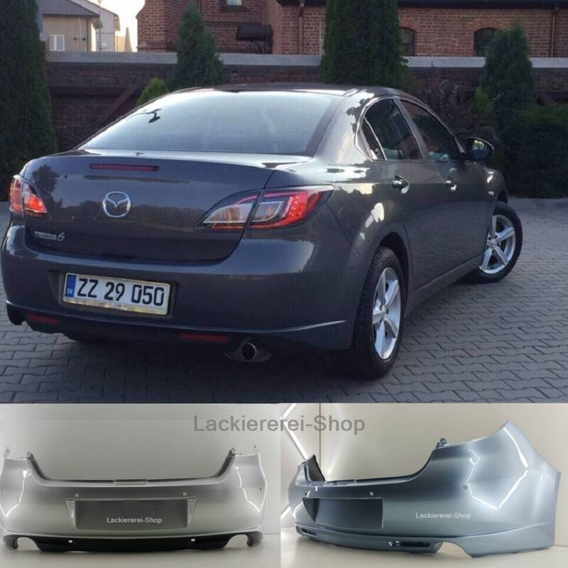 STOßSTANGE HINTEN LACKIERT IN WUNSCHFARBE NEU für Mazda 6 2007-2010 mit PDC
