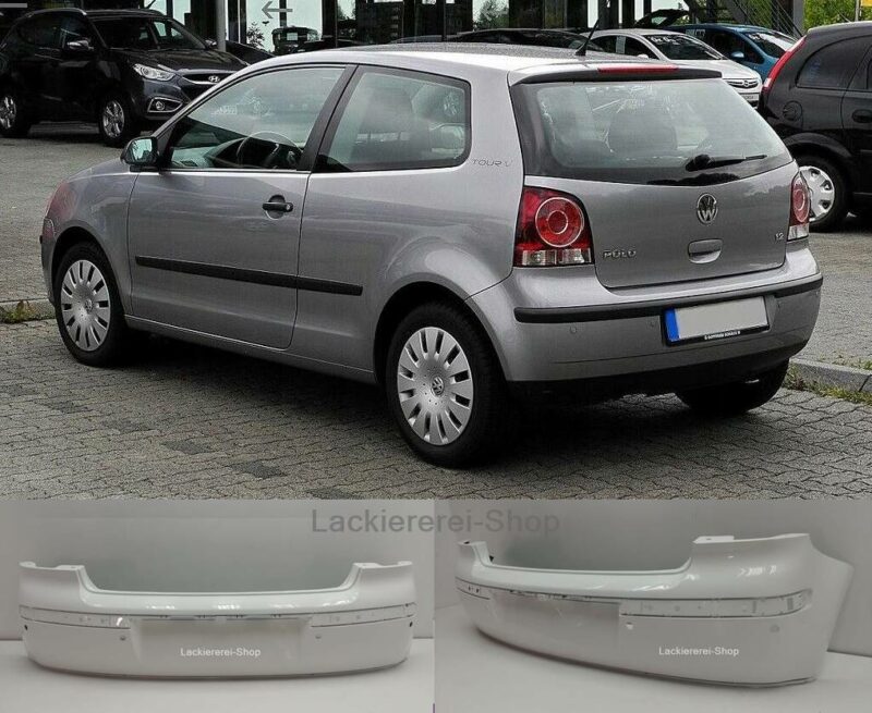 STOßSTANGE HINTEN LACKIERT IN WUNSCHFARBE NEU für VW Polo 9N/9N3 2001-2009 mit PDC