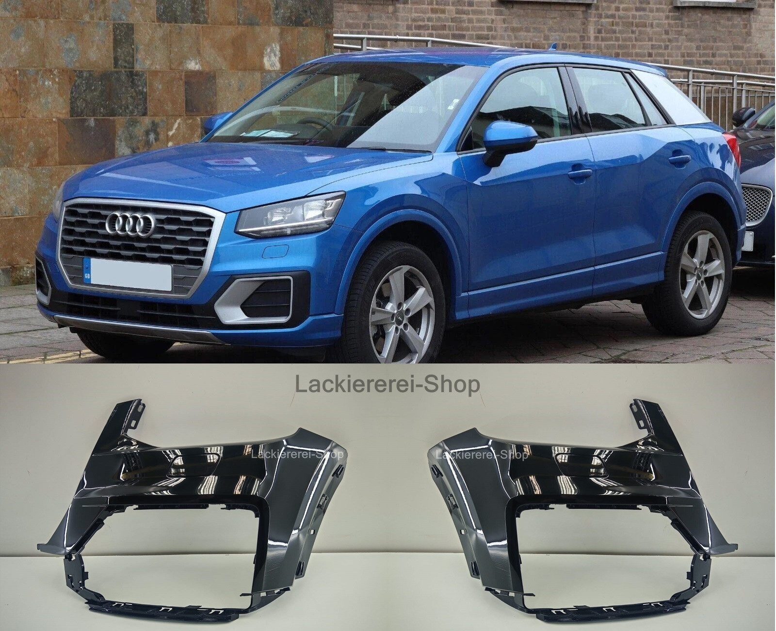 STOßSTANGE ECKE VORNE LACKIERT IN WUNSCHFARBE NEU für Audi Q2 2016-2020