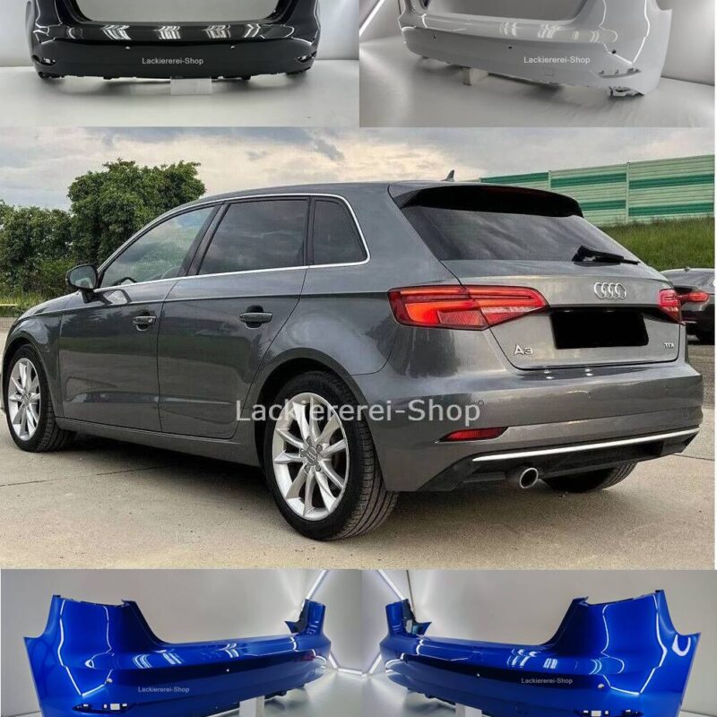 STOßSTANGE HINTEN LACKIERT IN WUNSCHFARBE NEU für Audi A3 8V Sportback 2016-2020 PDC