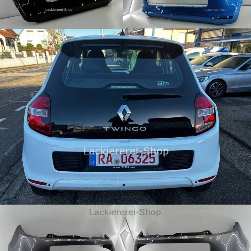 STOßSTANGE HINTEN LACKIERT IN WUNSCHFARBE NEU für Renault Twingo 2014-2019 mit PDC