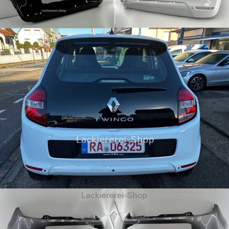 STOßSTANGE HINTEN LACKIERT IN WUNSCHFARBE NEU für Renault Twingo 2014-2019 mit PDC