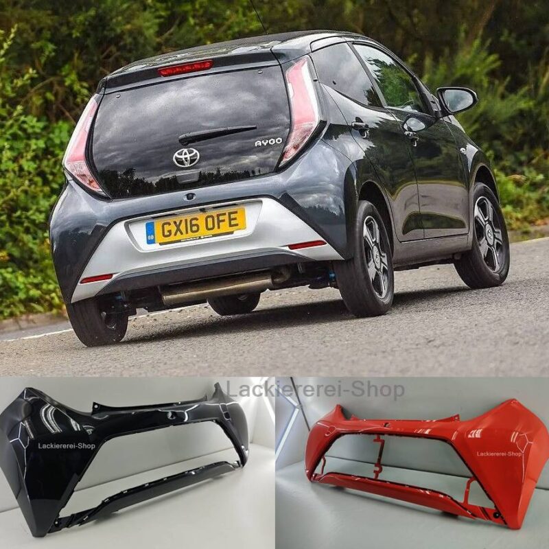 STOßSTANGE HINTEN LACKIERT IN WUNSCHFARBE NEU für Toyota Aygo 2014-2022