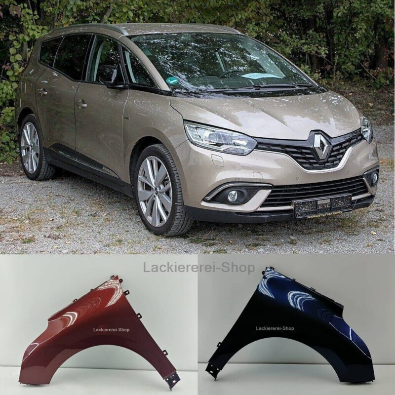 KOTFLÜGEL VORNE LACKIERT IN WUNSCHFARBE NEU für Renault Scenic 2016-2023