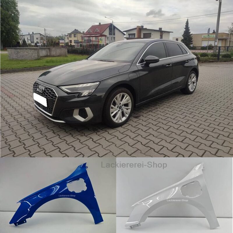 KOTFLÜGEL VORNE LINKS LACKIERT IN WUNSCHFARBE NEU passend für AUDI A3 8Y Plug-In