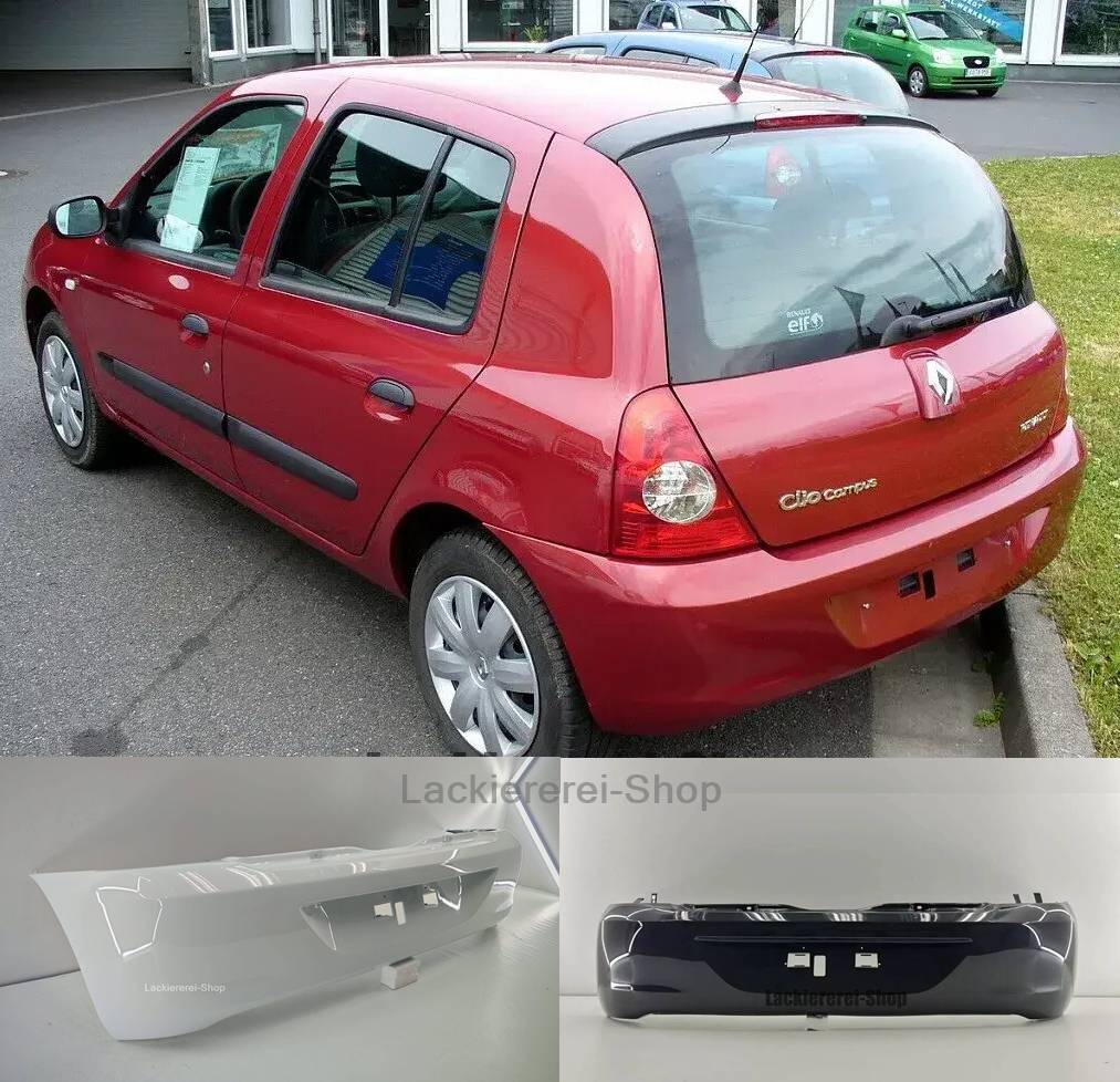 STOßSTANGE HINTEN LACKIERT IN WUNSCHFARBE NEU für Renault Clio 2 Campus 06-12