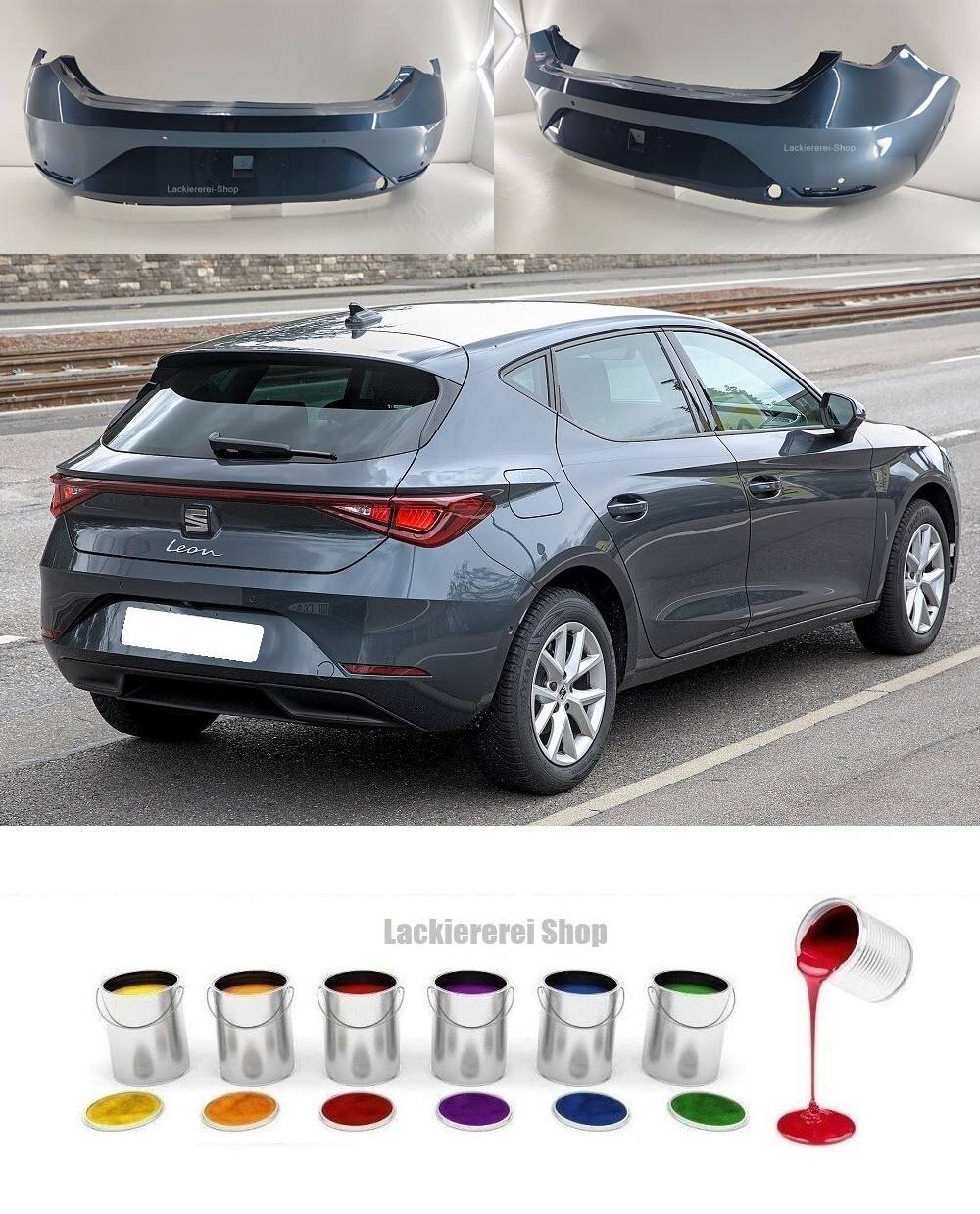 STOßSTANGE HINTEN LACKIERT IN WUNSCHFARBE NEU für Seat Leon IV 2020-2025