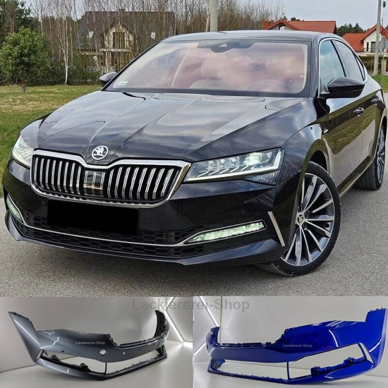 STOßSTANGE VORNE LACKIERT IN WUNSCHFARBE NEU für Skoda Superb 2019-2023