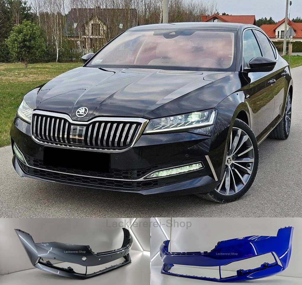 STOßSTANGE VORNE LACKIERT IN WUNSCHFARBE NEU für Skoda Superb 2019-2023