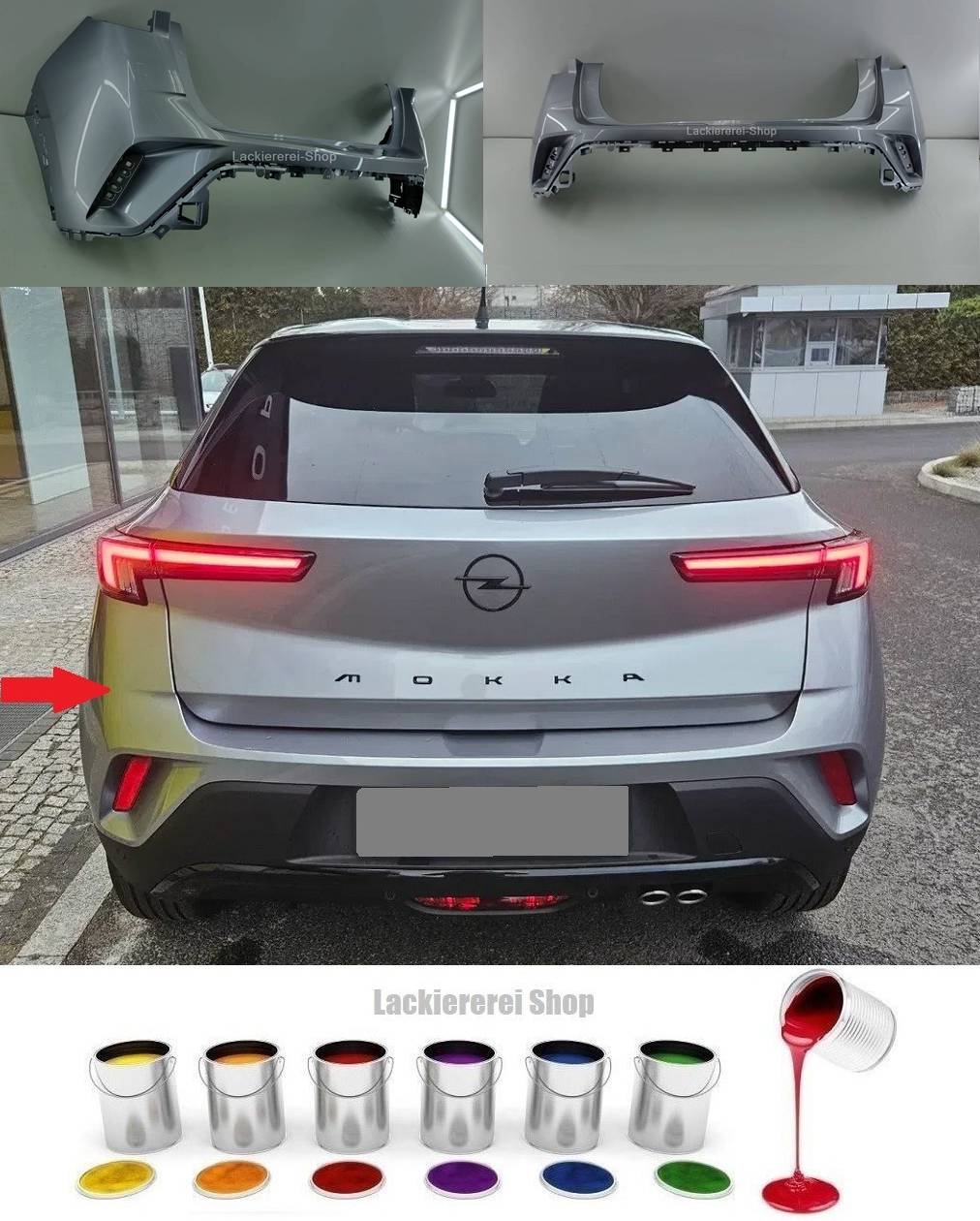 STOßSTANGE HINTEN LACKIERT IN WUNSCHFARBE NEU für Opel Mokka B 2020-