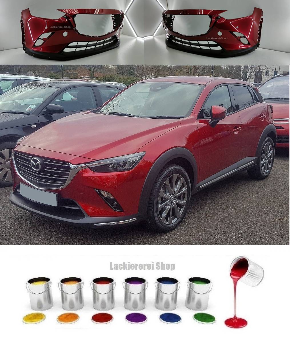 STOßSTANGE VORNE LACKIERT IN WUNSCHFARBE NEU für Mazda CX-3 2018-2021