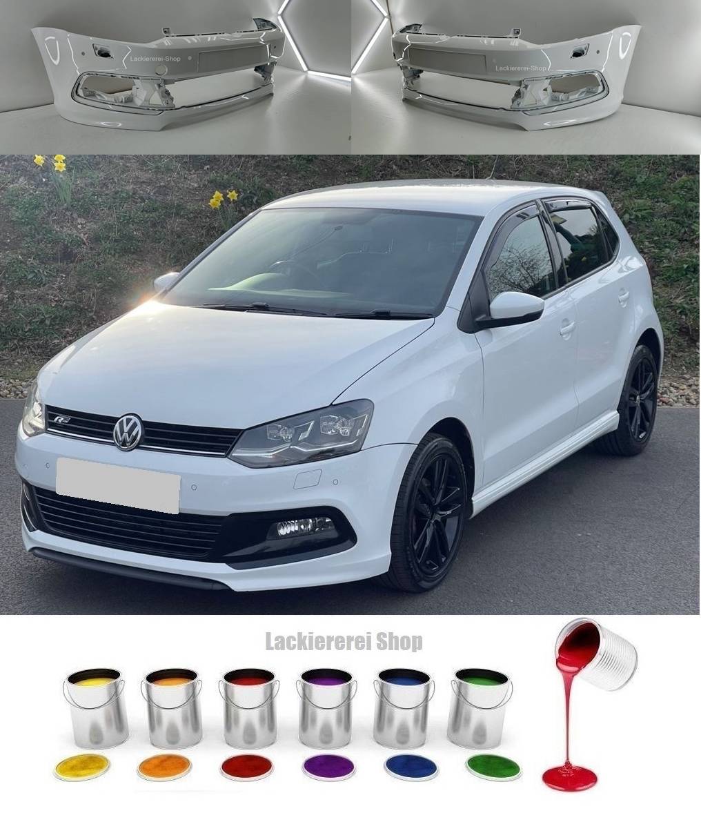 STOßSTANGE VORNE LACKIERT IN WUNSCHFARBE NEU VW Polo R-line 2014-2017 ORIGINAL