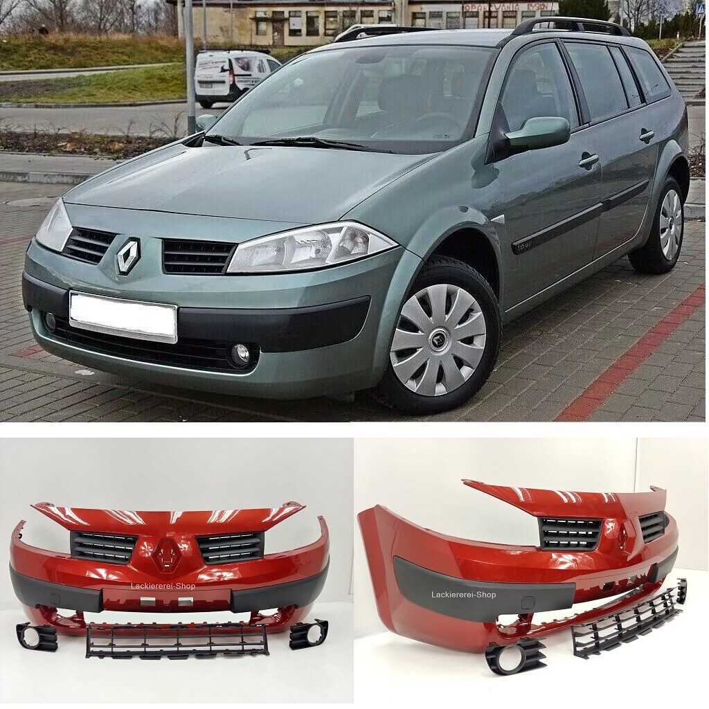 STOßSTANGE VORNE LACKIERT IN WUNSCHFARBE NEU für Renault Megane 2002-2005 SET