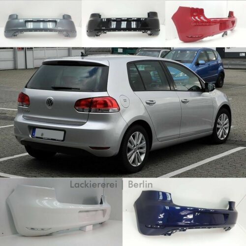 STOßSTANGE HINTEN LACKIERT IN WUNSCHFARBE NEU für VW Golf 6 ohne PDC