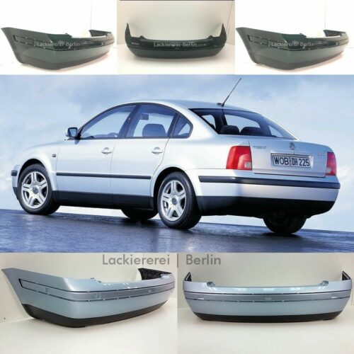 STOßSTANGE HINTEN LACKIERT IN WUNSCHFARBE + SPOILER NEU für VW Passat 3B 1996-2000