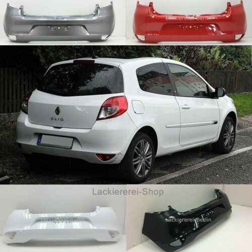 STOßSTANGE HINTEN LACKIERT IN WUNSCHFARBE NEU für Renault Clio 2009-2012