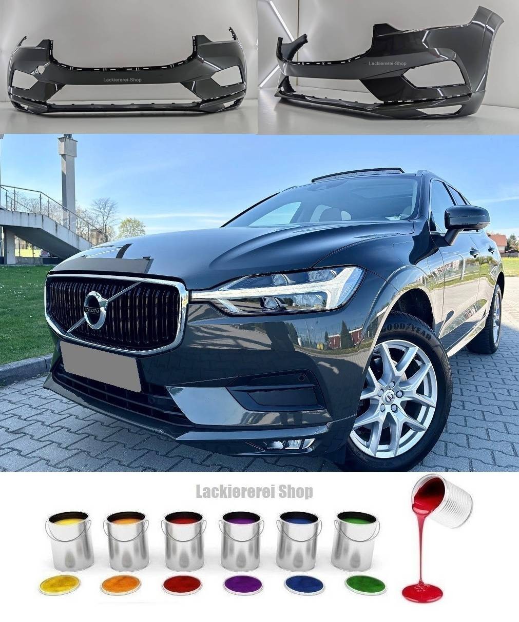 STOßSTANGE VORNE LACKIERT IN WUNSCHFARBE NEU für Volvo XC60 II 2017-2021