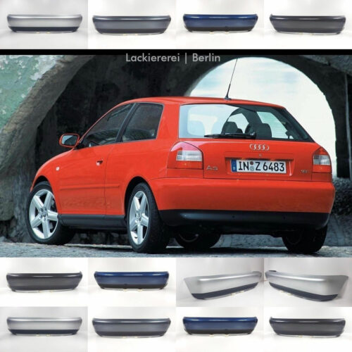 STOßSTANGE HINTEN LACKIERT IN WUNSCHFARBE mit SPOILER NEU für Audi A3 8L 1996-2003 