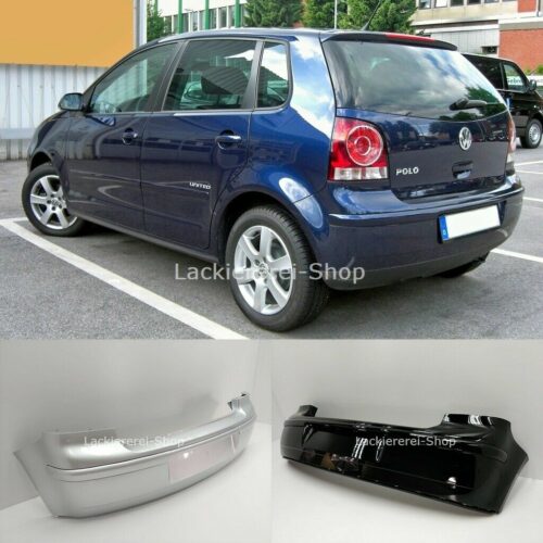 STOßSTANGE HINTEN LACKIERT IN WUNSCHFARBE + STOßLEISTE NEU für VW Polo 9N3 2001-2009