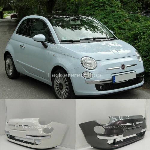 STOßSTANGE VORNE LACKIERT IN WUNSCHFARBE mit CHROMLEISTEN für Fiat 500 2007-2015