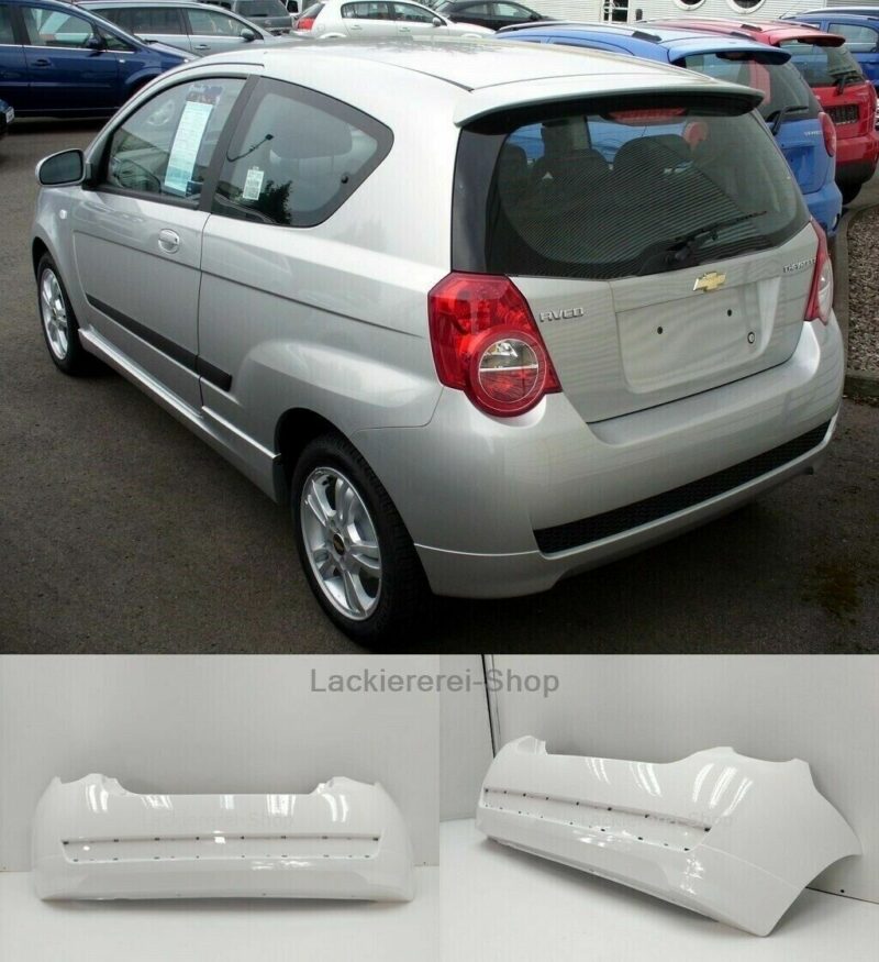 STOßSTANGE HINTEN LACKIERT IN WUNSCHFARBE NEU für Chevrolet Aveo Schrägheck 2008-2011 