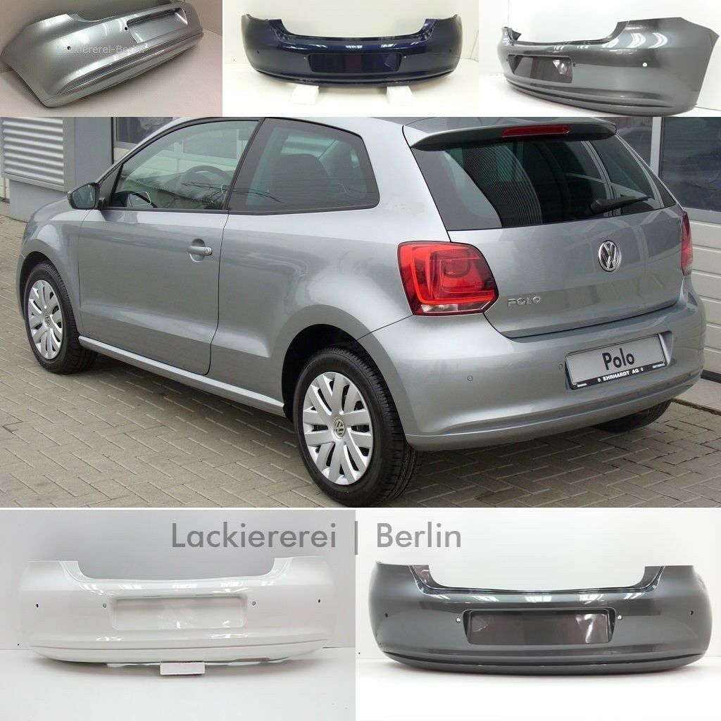 VW POLO 6C 2014-2017 STOßSTANGE HINTEN IN WUNSCHFARBE LACKIERT PDC