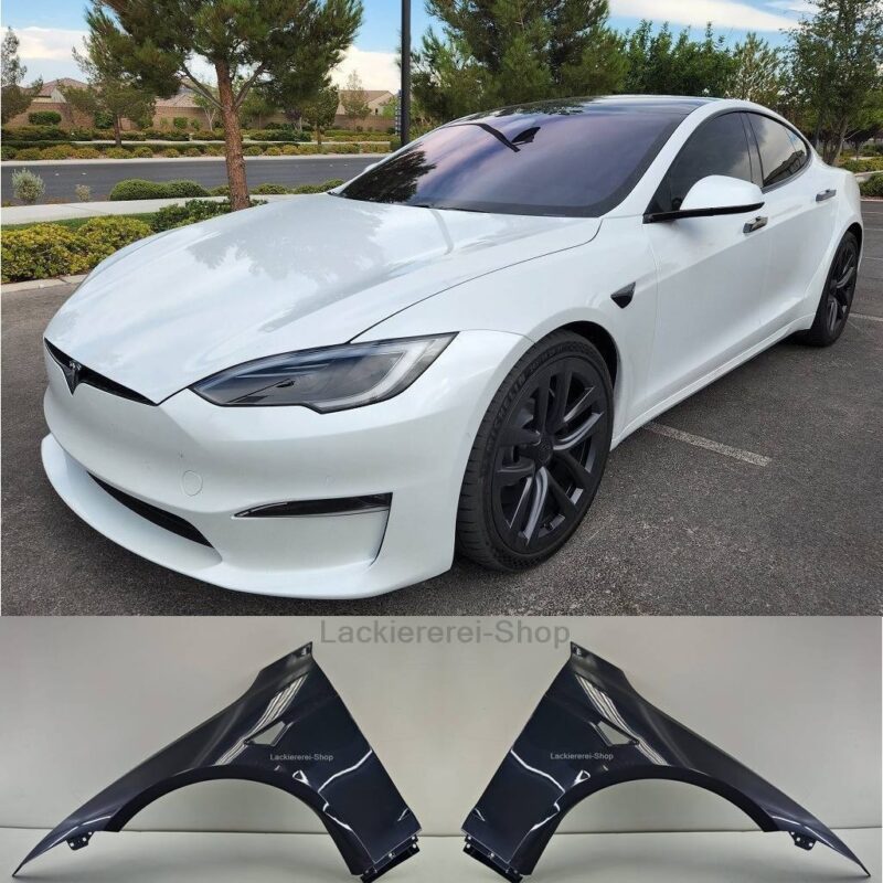 KOTFLÜGEL VORNE LACKIERT IN WUNSCHFARBE NEU für TESLA Model S 2021-2025 ALU