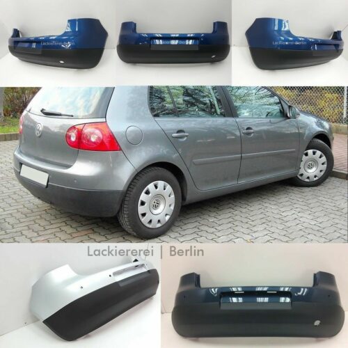STOßSTANGE HINTEN LACKIERT IN WUNSCHFARBE + SPOILER NEU für VW Golf V 03-08 PDC