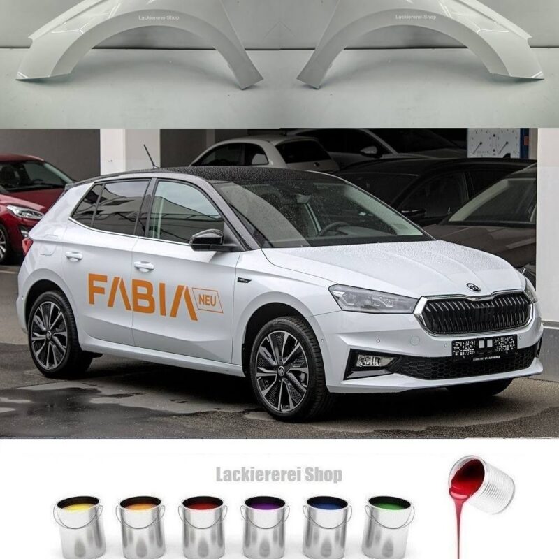 KOTFLÜGEL VORNE LACKIERT IN WUNSCHFARBE NEU für Skoda Fabia IV ab 2021-