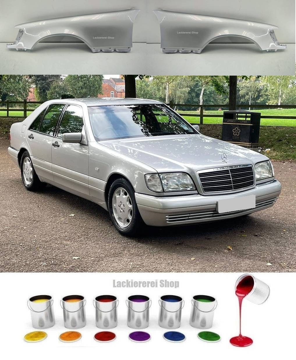 KOTFLÜGEL VORNE LACKIERT IN WUNSCHFARBE NEU für Mercedes-Benz W140 S-Klasse