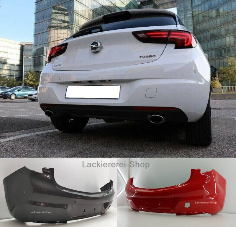 STOßSTANGE HINTEN LACKIERT IN WUNSCHFARBE NEU für Opel Astra K 2015-2021 Parkassist/Kamera